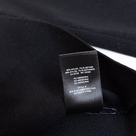 Babaton Aritzia Sculpt Knit Long Sleeve Peplum Top Square Neck Black - Picture 12 of 12